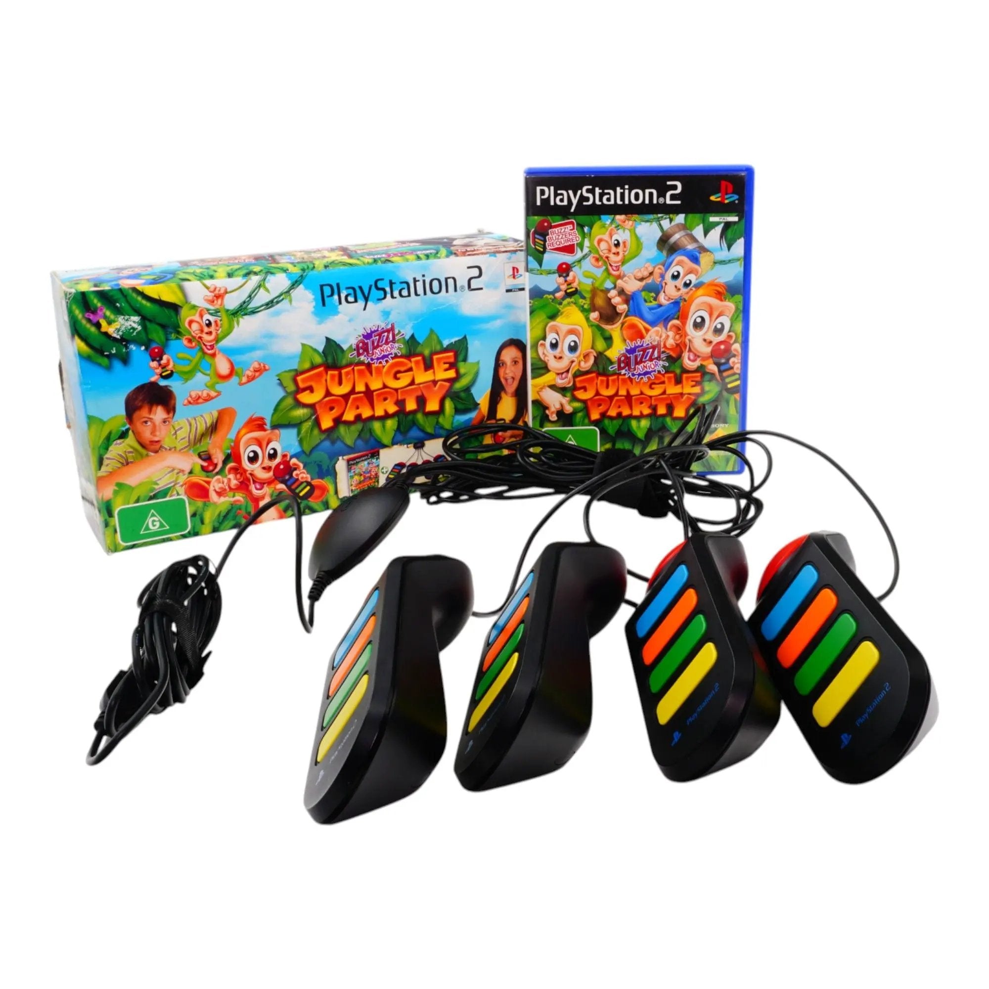 Game | Sony PlayStation PS2 | Buzz Junior Jungle Party Controller Bundle Physical Video Games Game Sony
