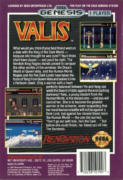 Game | Sega Genesis | Valis The Fantasm Soldier