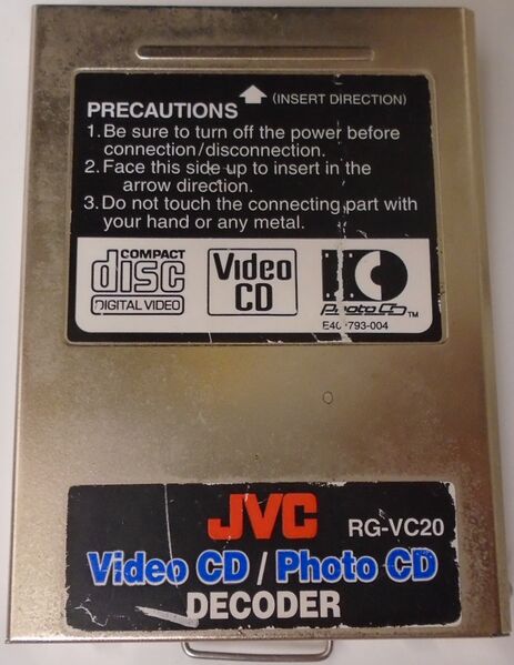 JVC Video CD Saturn RG-VC20 Photo CD decoder with caution labels on a white background