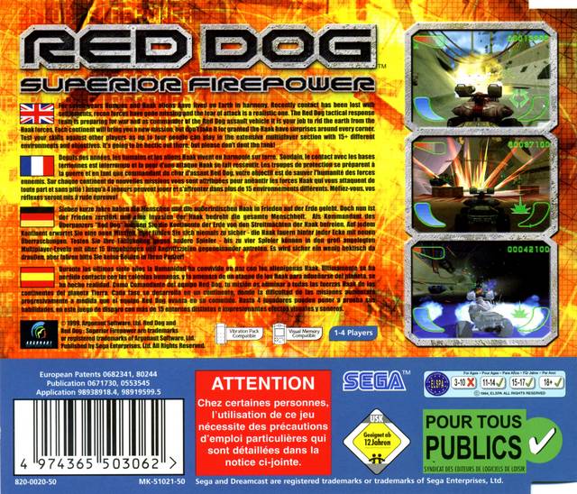 Game | Sega Dreamcast | Red Dog: Superior Firepower