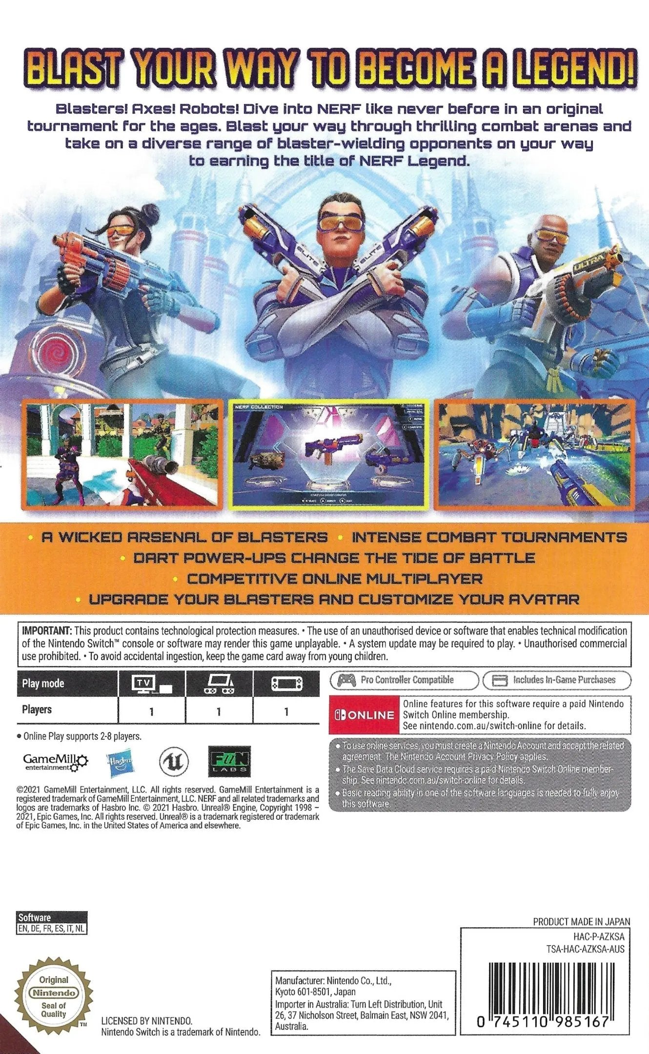 Game | Nintendo Switch | NERF Legends Physical Video Games Game Nintendo