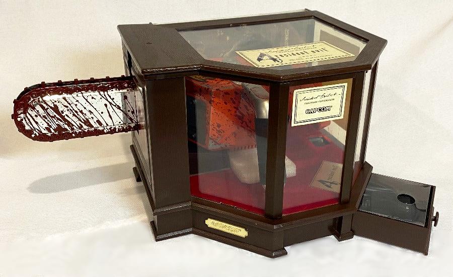 Game | Sony PlayStation PS2 | Resident Evil 4 Game + Orange Chainsaw Controller Boxed