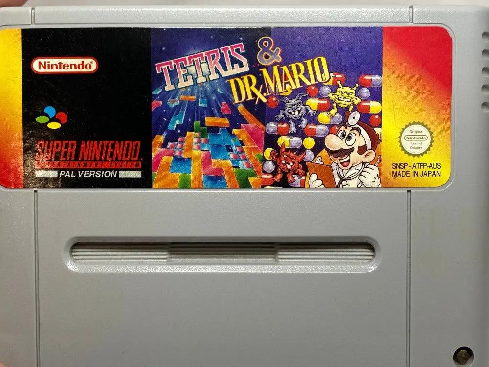 Game | Super Nintendo SNES | Tetris And Dr. Mario Physical Video Games Game Nintendo