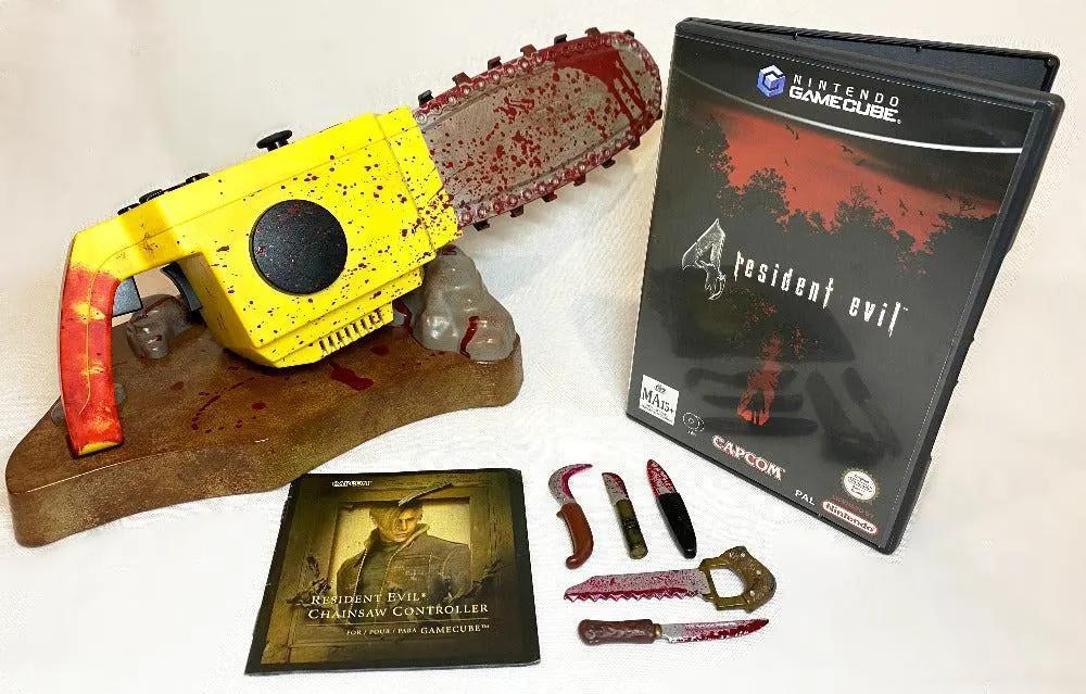 Game | Nintendo GameCube | Boxed Resident Evil 4 Game + Chainsaw Controller Physical Video Games Game Nintendo