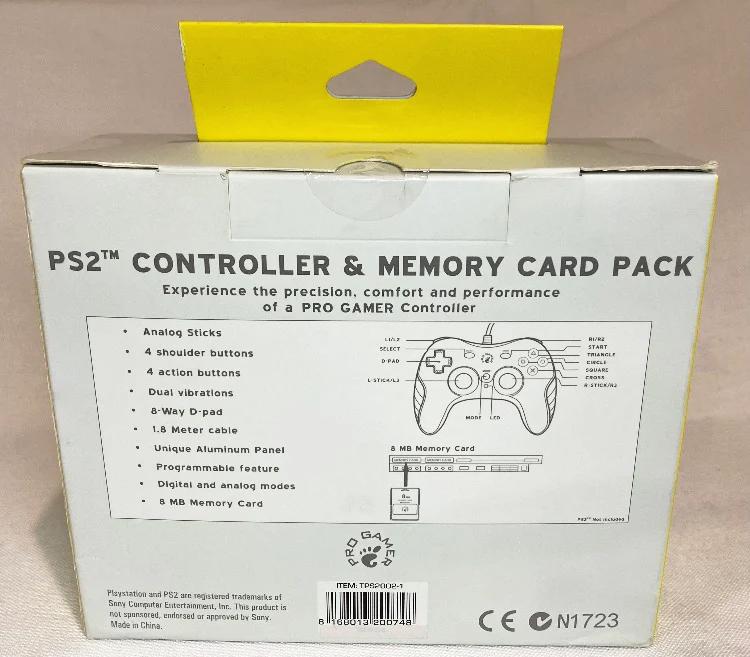 Controller | PlayStation PS2 | Sealed Pro Gamer Controller + Memory Card Pack