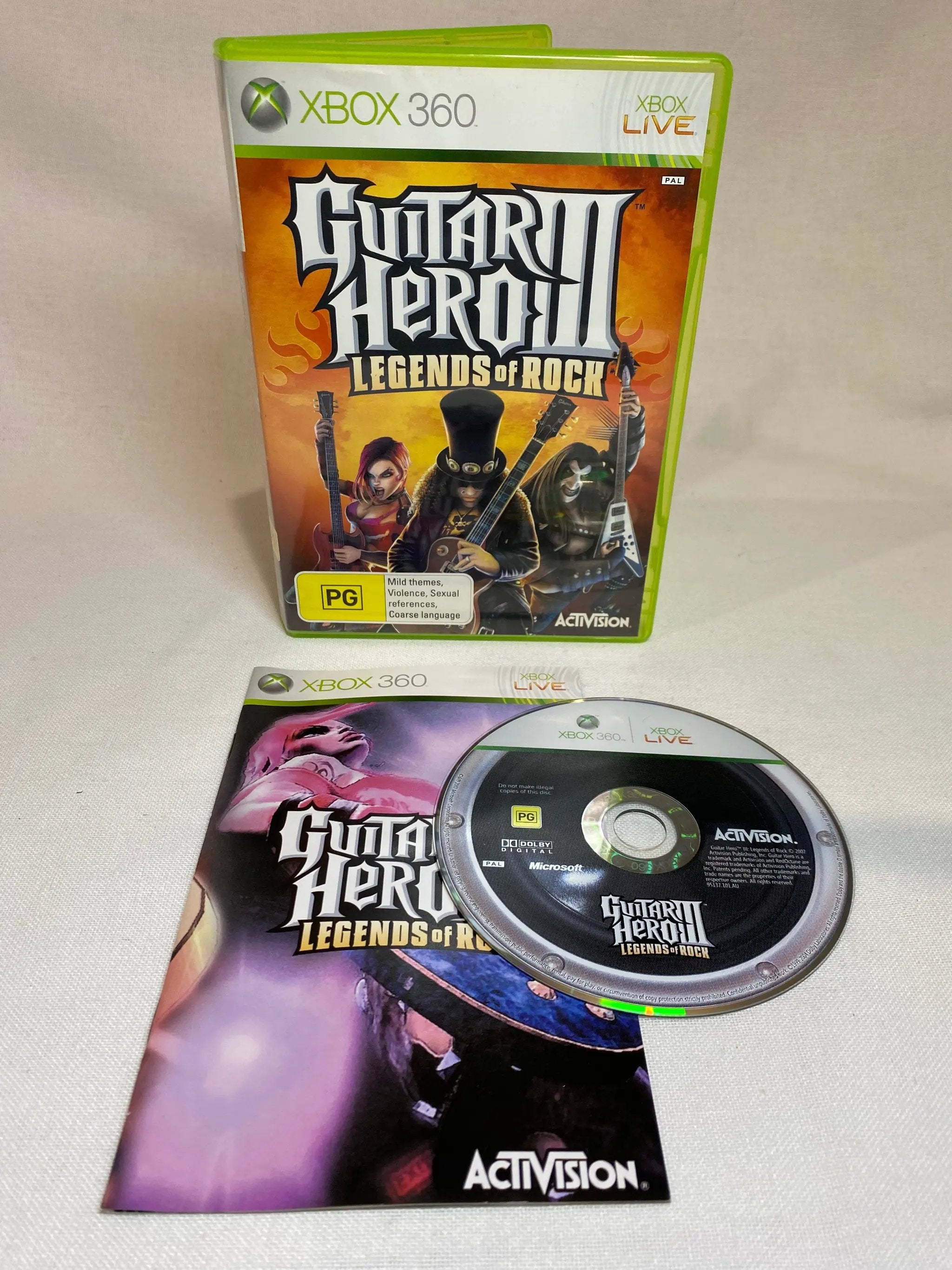 Controller | Microsoft Xbox 360 | Wireless Legends Of Rock Guitar Hero Guitar Game Controllers Controllers & Attachments Sony