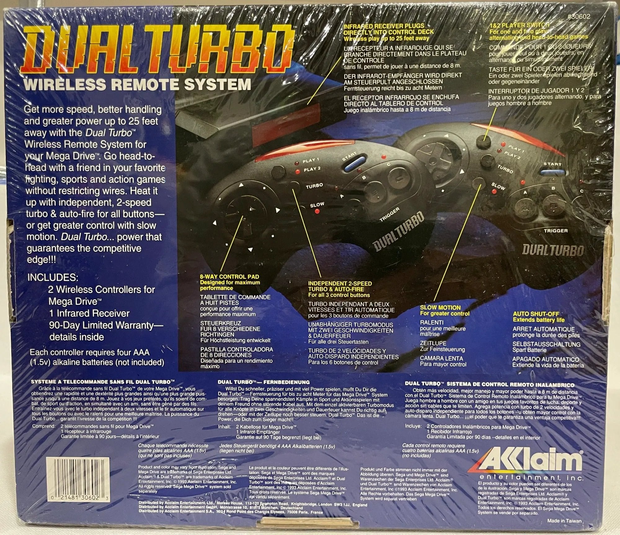 Controller | Sega Mega Drive Dual Turbo Wireless Remote Video Game Console Accessories Controllers & Attachments Acclaim
