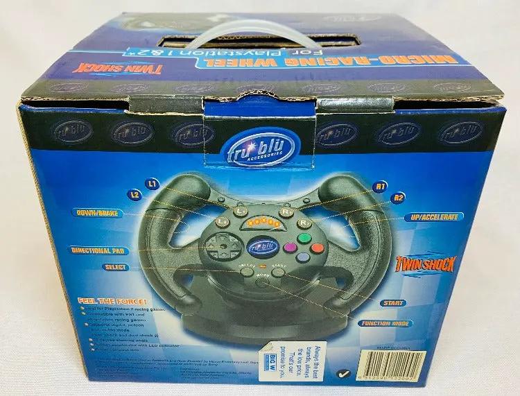Controller | Sony PlayStation PS1 PS2 | Boxed Tru-Blu Micro-Racing Wheel Video Game Console Accessories Controllers & Attachments Sony