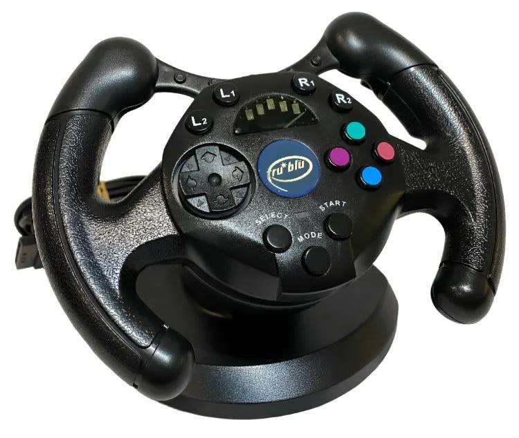 Controller | Sony PlayStation PS1 PS2 | Boxed Tru-Blu Micro-Racing Wheel Video Game Console Accessories Controllers & Attachments Sony