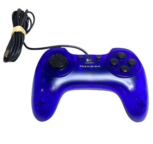 Controller |Logitech | Precision Logitech PC Clear Blue Controller Video Game Console Accessories Controllers & Attachments Logitech