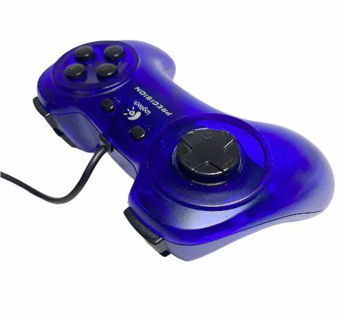 Controller |Logitech | Precision Logitech PC Clear Blue Controller Video Game Console Accessories Controllers & Attachments Logitech