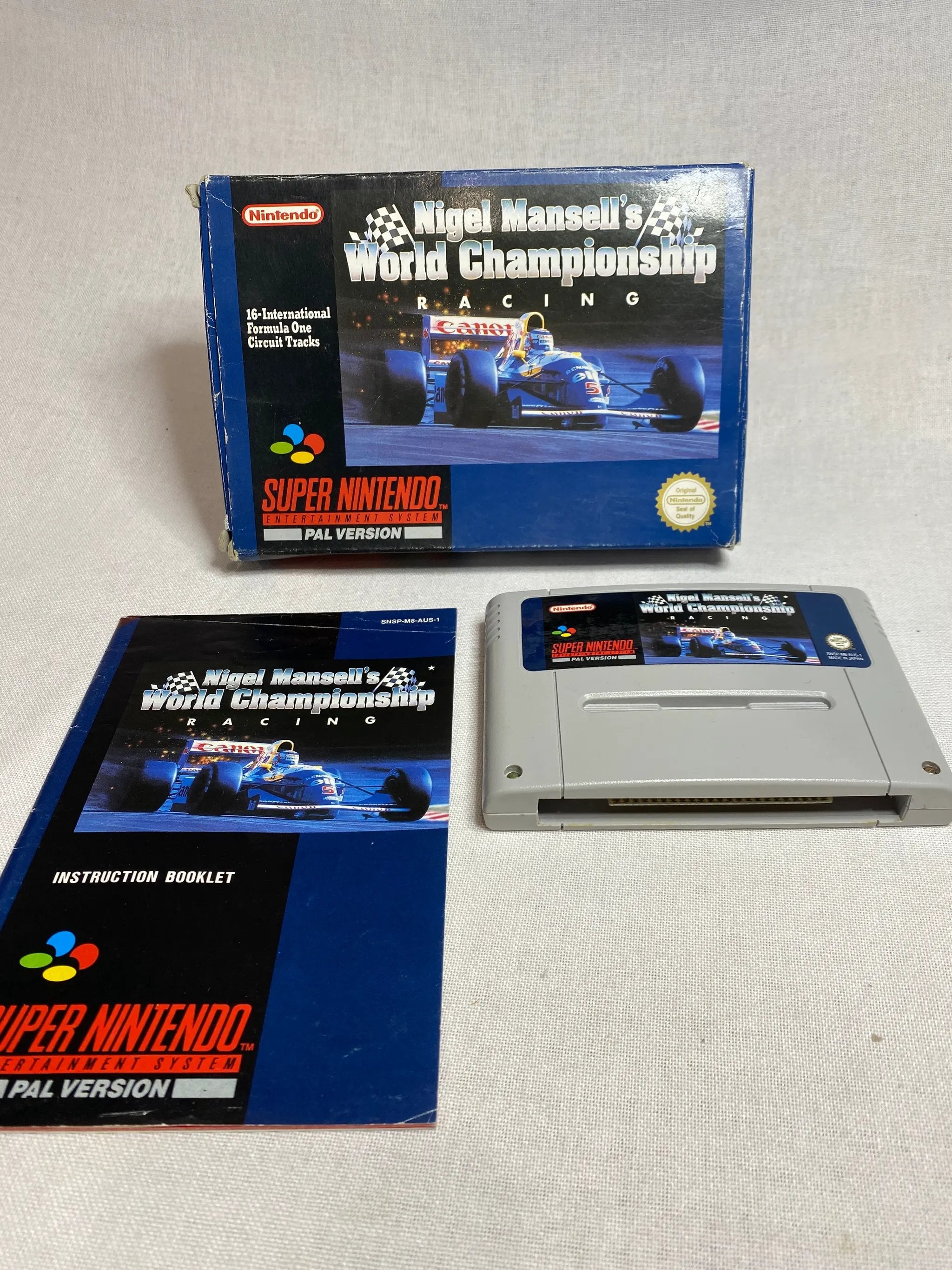 Game | Super Nintendo SNES | Nigel Mansell's World Championship Racing Physical Video Games Game Nintendo