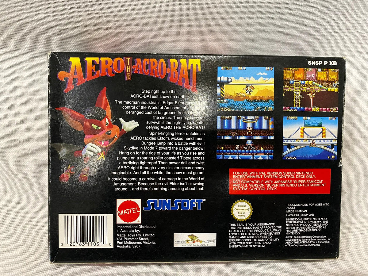 Game | Super Nintendo SNES | Aero The Acro-Bat Physical Video Games Game Nintendo
