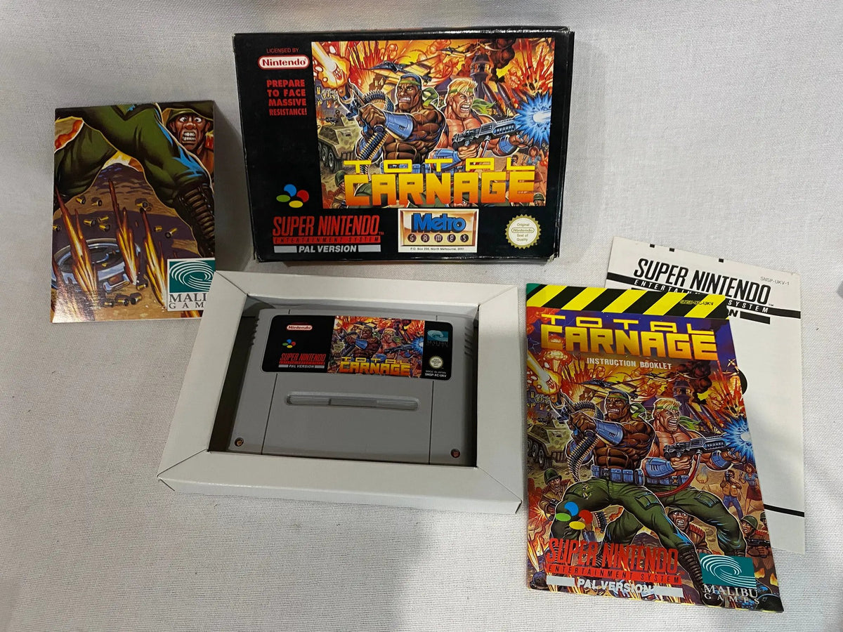 Game | Super Nintendo SNES | Total Carnage Physical Video Games Game Nintendo