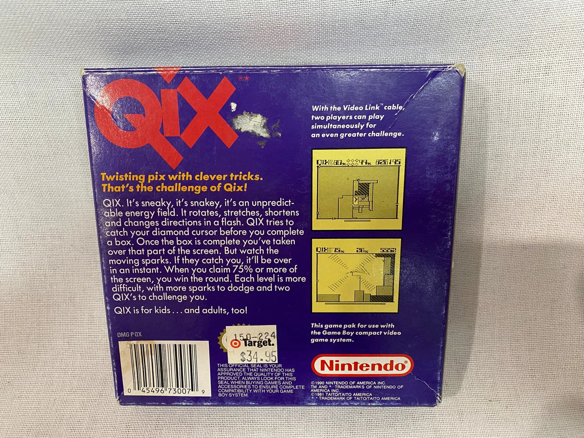 Game | Nintendo Game Boy GB | Qix Physical Video Games Game Nintendo