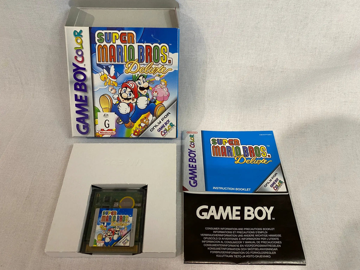 Game | Nintendo Game Boy Color GBC | Super Mario Bros Deluxe Physical Video Games Game Nintendo