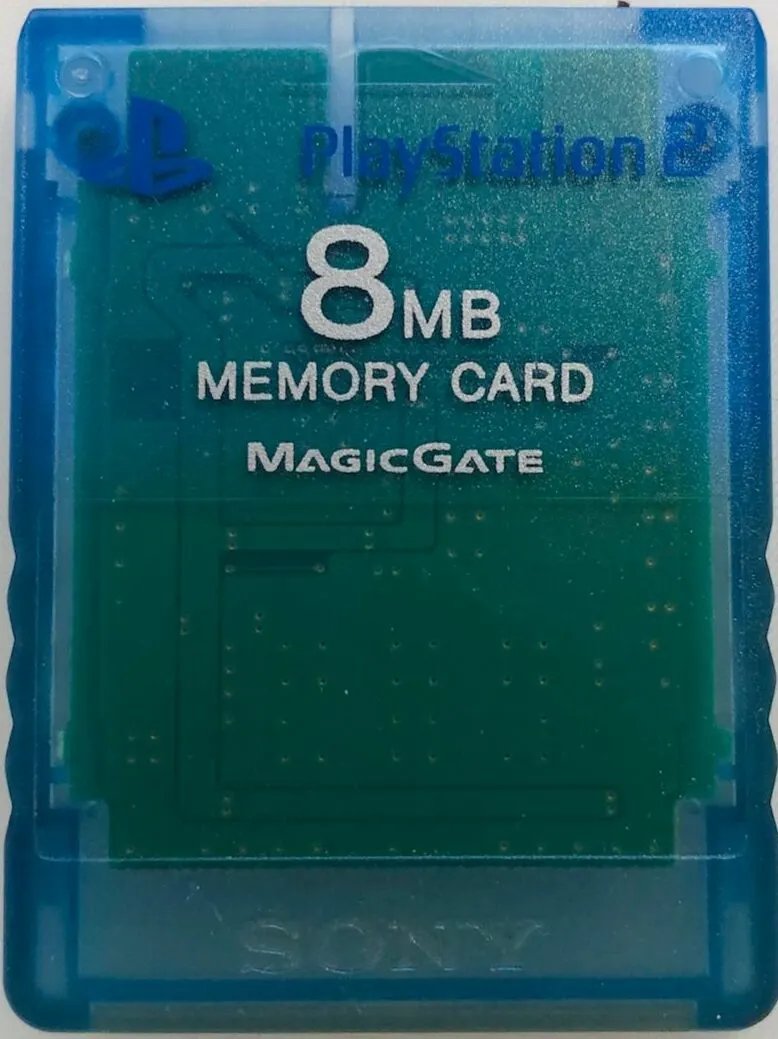 Accessory | PlayStation PS2 | Genuine 8MB Memory Card Clear Blue Home Game Console Accessories Accessory Sony