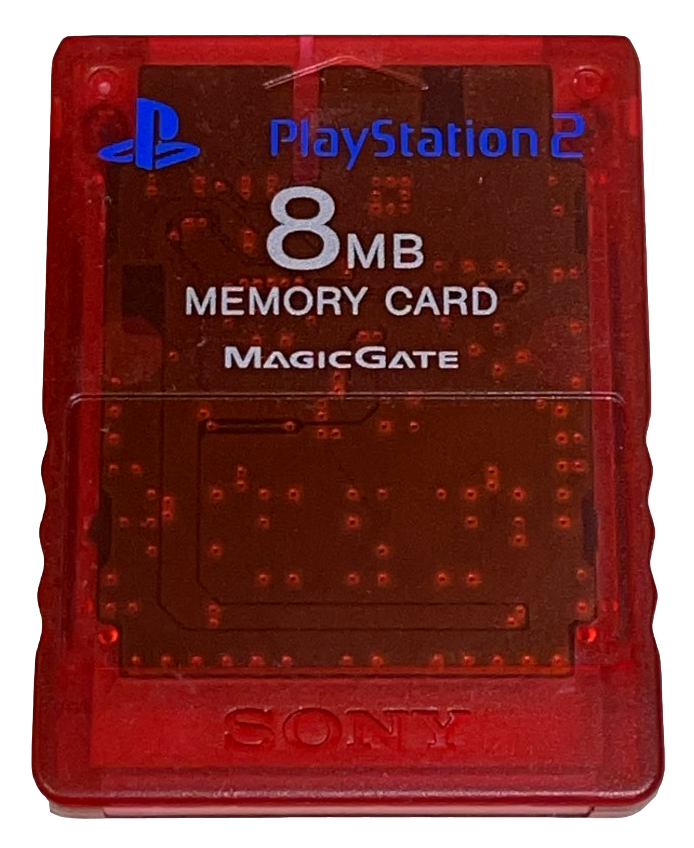 Accessory | PlayStation PS2 | Genuine 8MB Memory Card Clear Red Home Game Console Accessories Accessory Sony