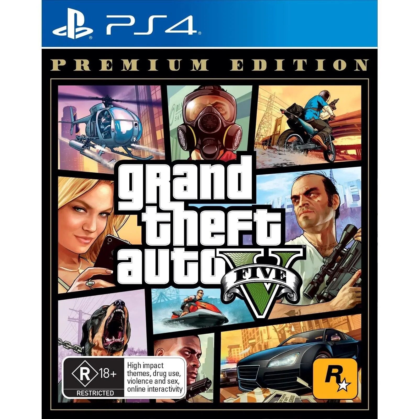 Game | Sony PlayStation PS4 | Grand Theft Auto V Premium Edition GTA Physical Video Games Game Sony
