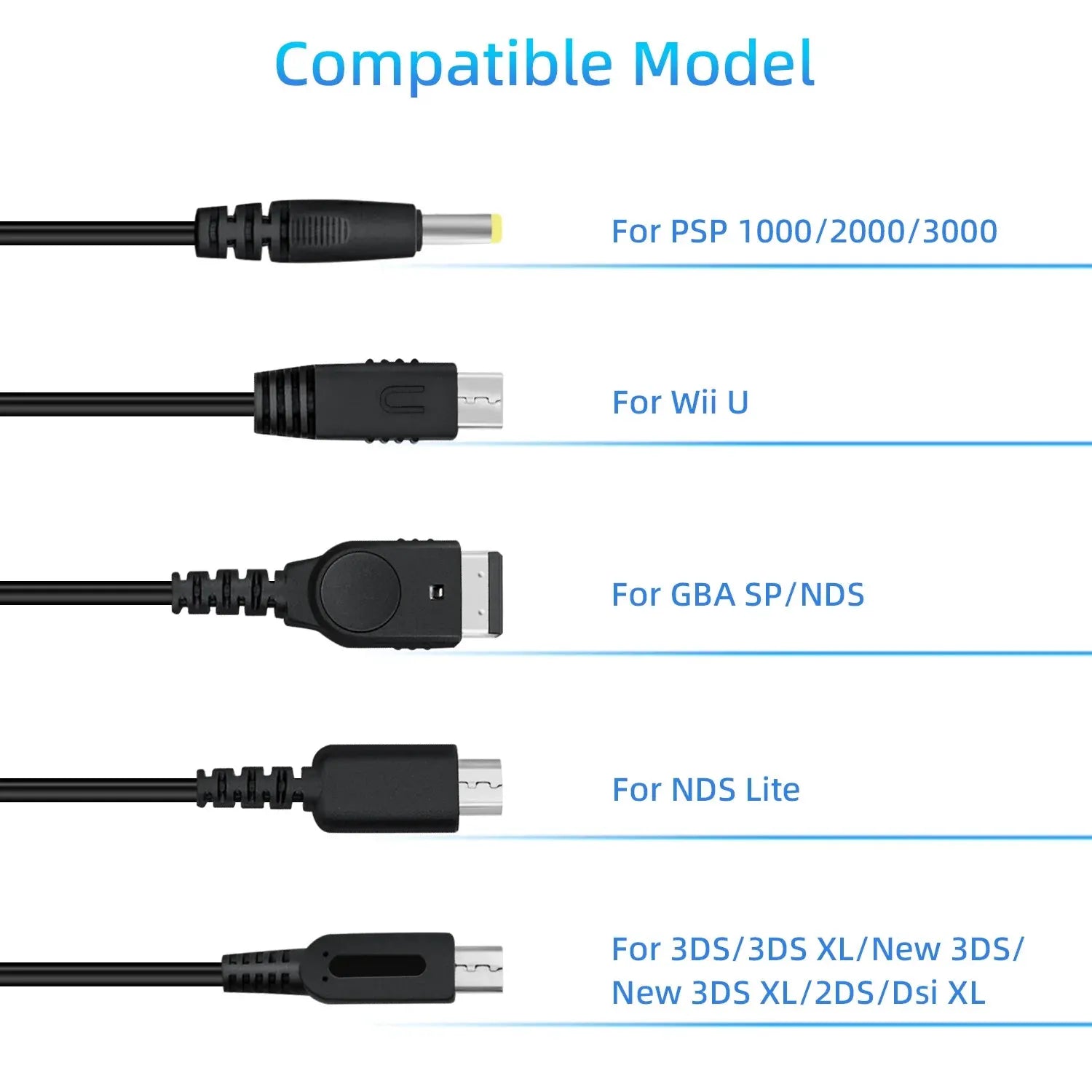 Accessory | Handheld 3DS, DS Lite, GBA SP, PSP USB Multi Charging Cable Home Game Console Accessories Accessory Nintendo