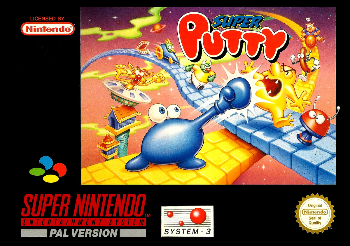 Game | Super Nintendo SNES | Super Putty Physical Video Games Game Nintendo