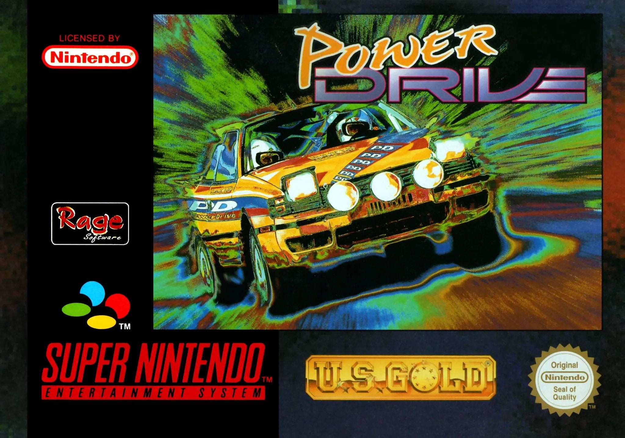 Game | Super Nintendo SNES | Power Drive Physical Video Games Game Nintendo