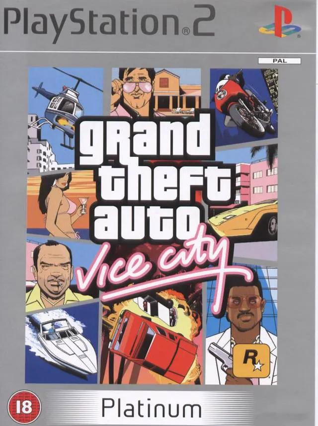 Game | Sony PlayStation PS2 | Grand Theft Auto Vice City (Platinum) Physical Video Games Game Sony