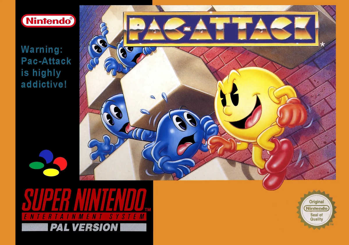 Game | Super Nintendo SNES | Pac-Attack Physical Video Games Game Nintendo