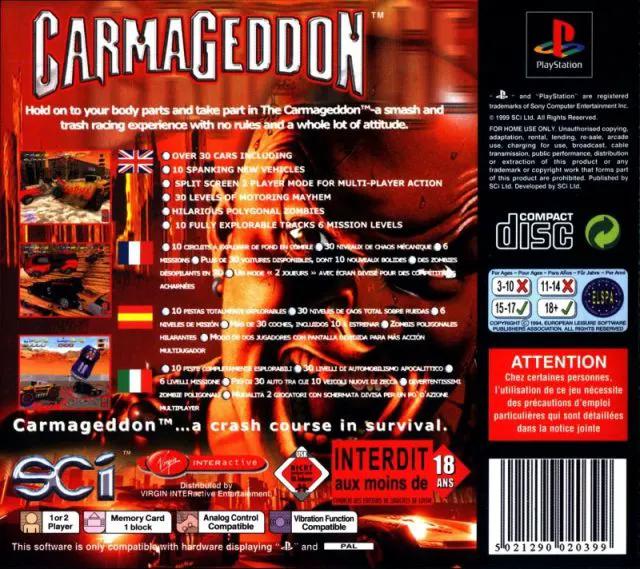 Game | Sony PlayStation PS1 | Carmageddon Physical Video Games Game Sony