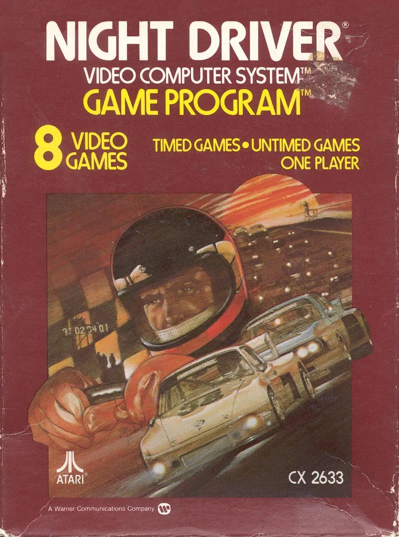 Game | Atari 2600 | Night Driver (Text Label) Physical Video Games Game Atari