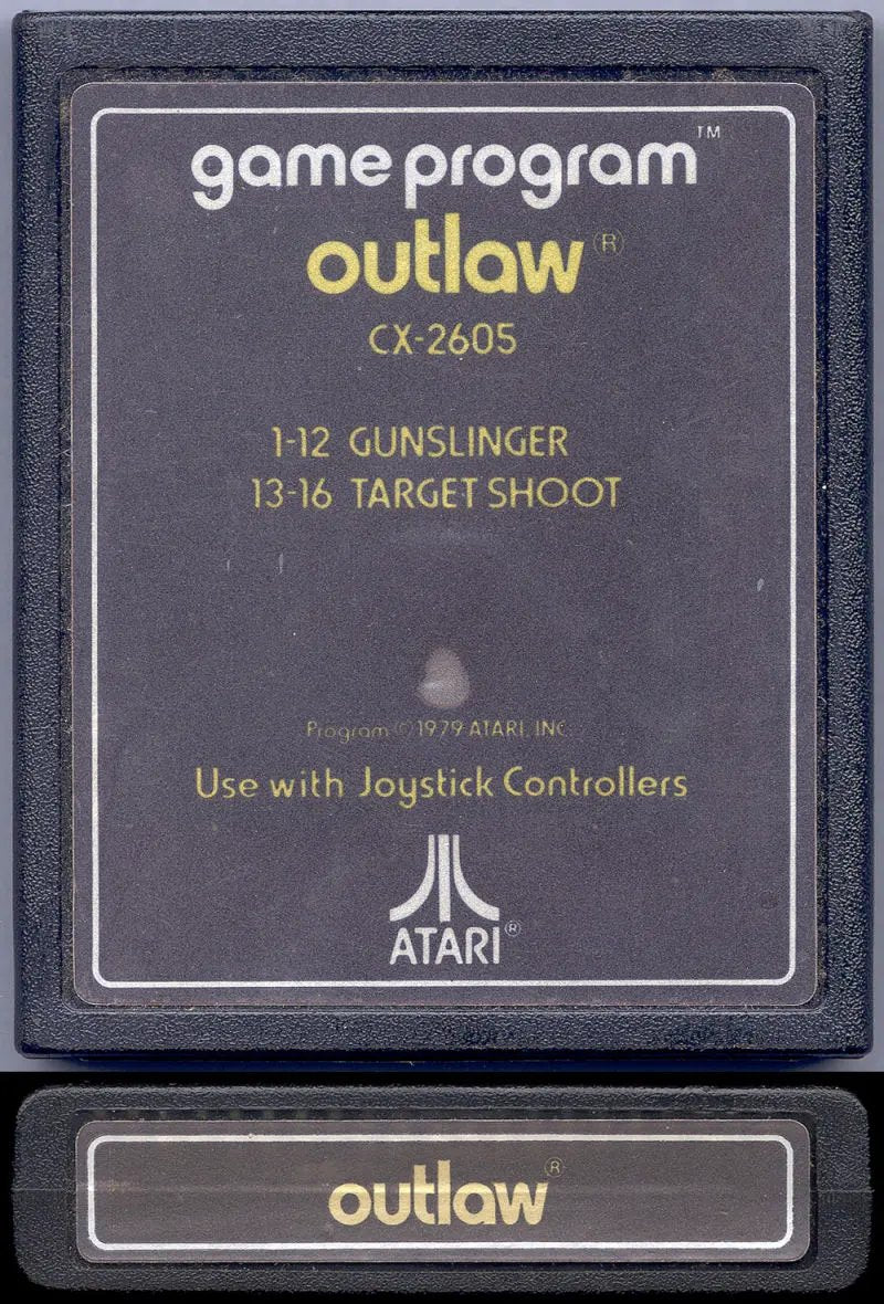 Game | Atari 2600 | Outlaw (Text Label) Physical Video Games Game Atari