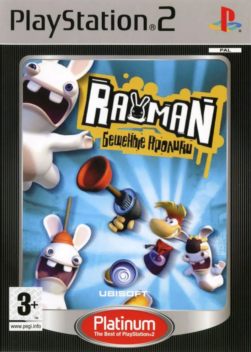 Game | Sony PlayStation PS2 | Rayman Raving Rabbids (Platinum) Physical Video Games Game Sony