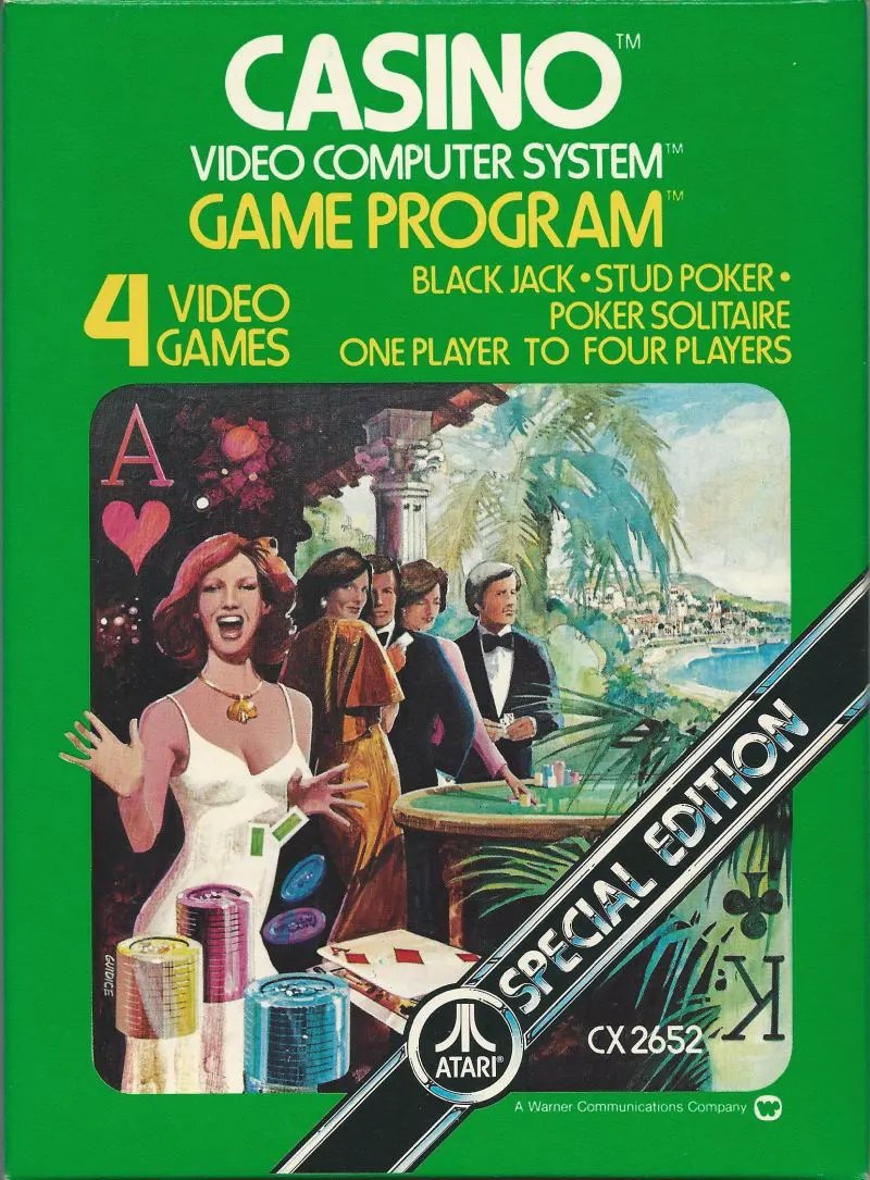 Game | Atari 2600 | Casino (Text Label) Physical Video Games Game Atari