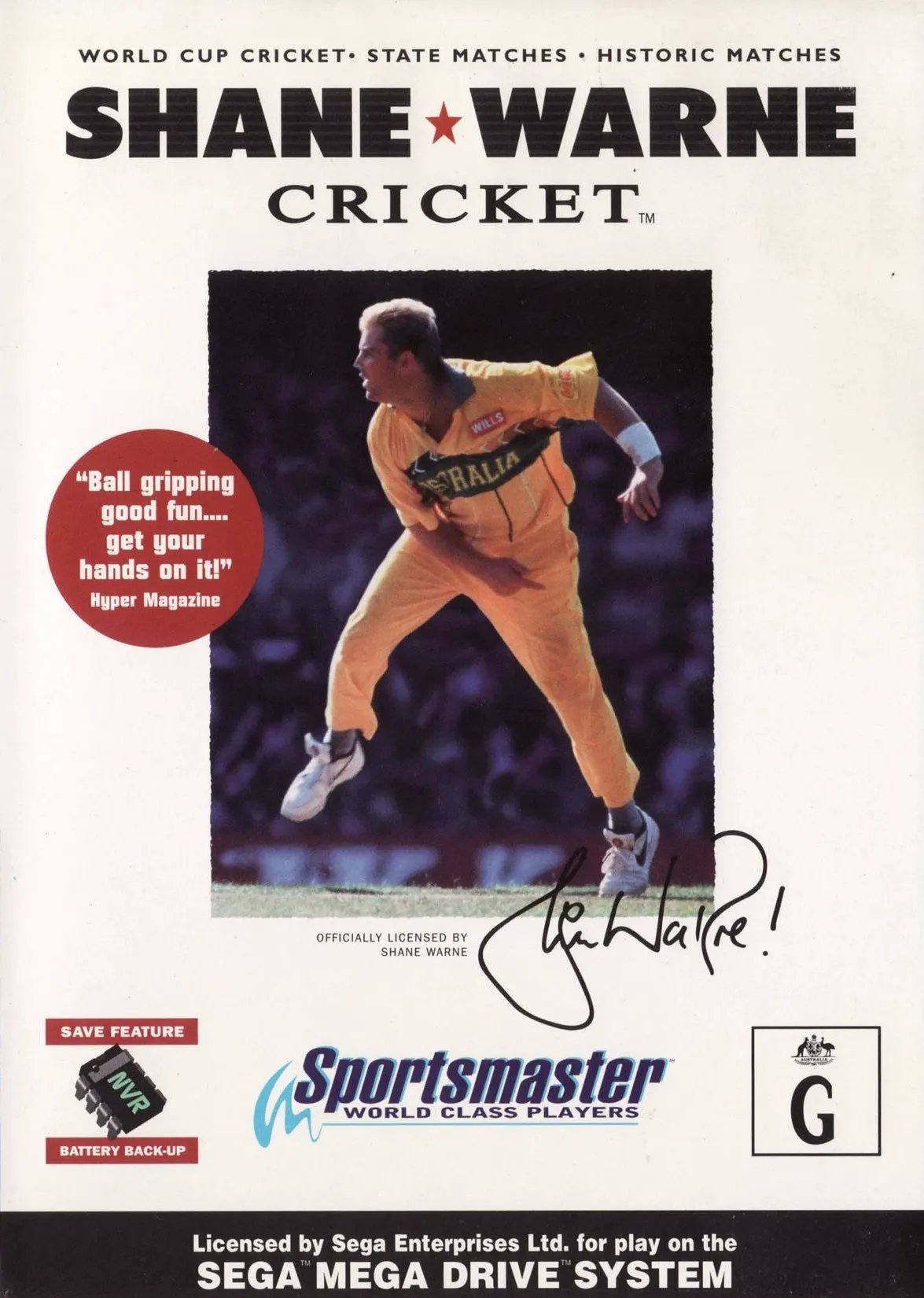 Game | Sega Mega Drive | Shane Warne Cricket Physical Video Games Game Sega