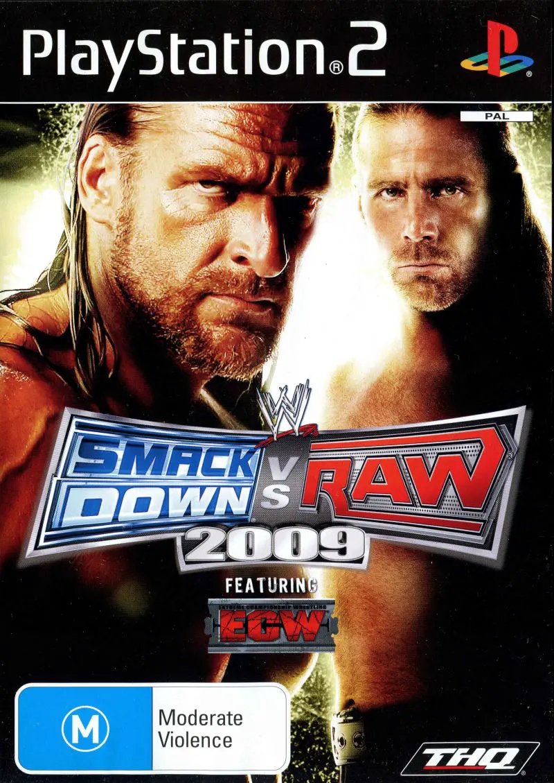 Game | Sony PlayStation PS2 | SmackDown Vs Raw 2009 Physical Video Games Game Sony