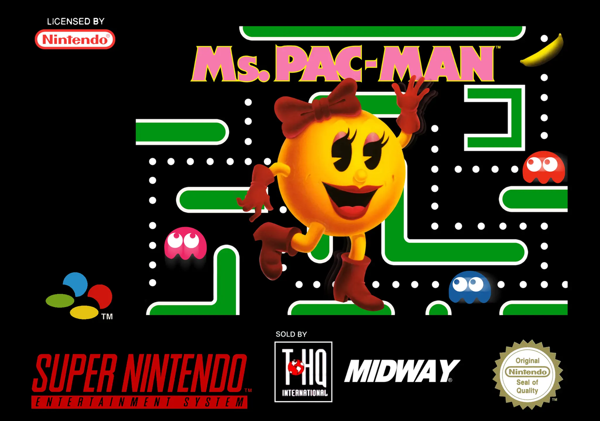Game | Super Nintendo SNES | Ms. Pac-Man Physical Video Games Game Nintendo