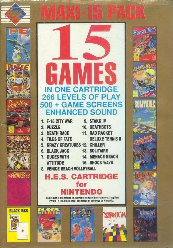 Game | Nintendo NES | Maxi-15 Pack Physical Video Games Game Nintendo