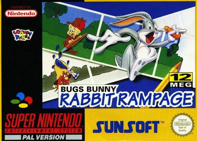Game | Super Nintendo SNES | Bugs Bunny Rabbit Rampage Physical Video Games Game Nintendo
