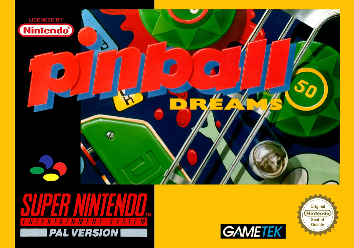 Game | Super Nintendo SNES | Pinball Dreams Physical Video Games Game Nintendo