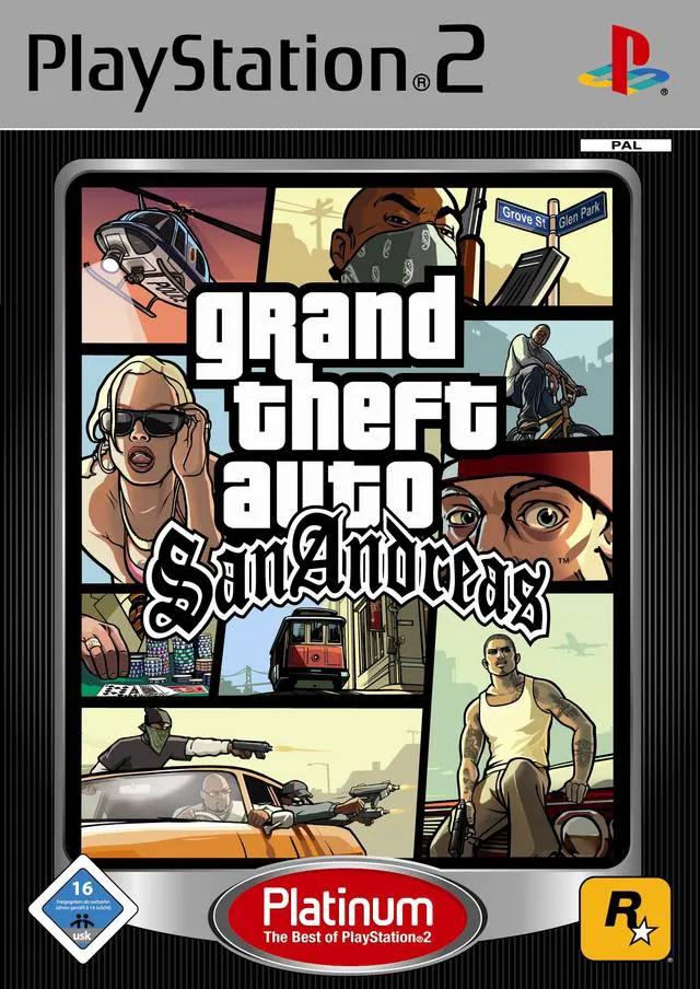 Game | Sony PlayStation PS2 | GTA Grand Theft Auto: San Andreas (Platinum) Physical Video Games Game Sony
