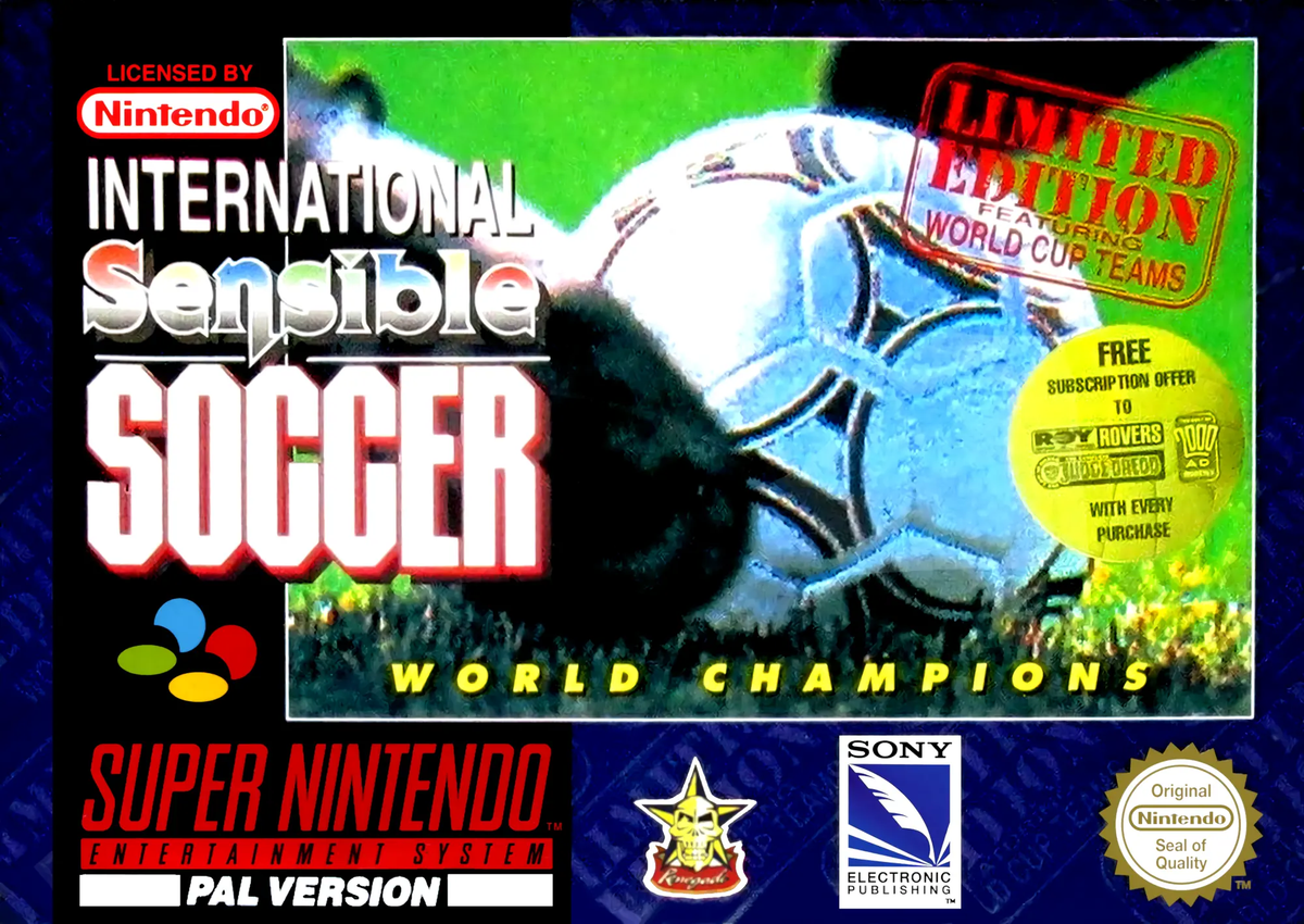 Game | Super Nintendo SNES | Sensible Soccer Physical Video Games Game Nintendo