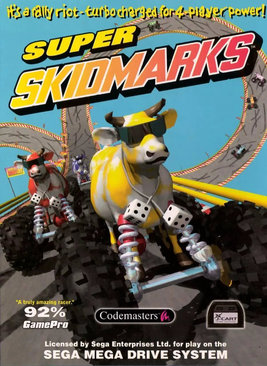 Game | Sega Mega Drive | Super Skidmarks Physical Video Games Game Sega