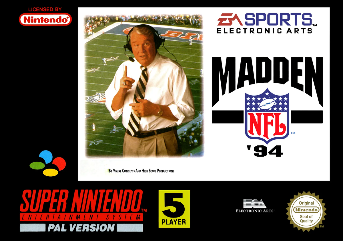 Game | Super Nintendo SNES | Madden NFL '94 Physical Video Games Game Nintendo