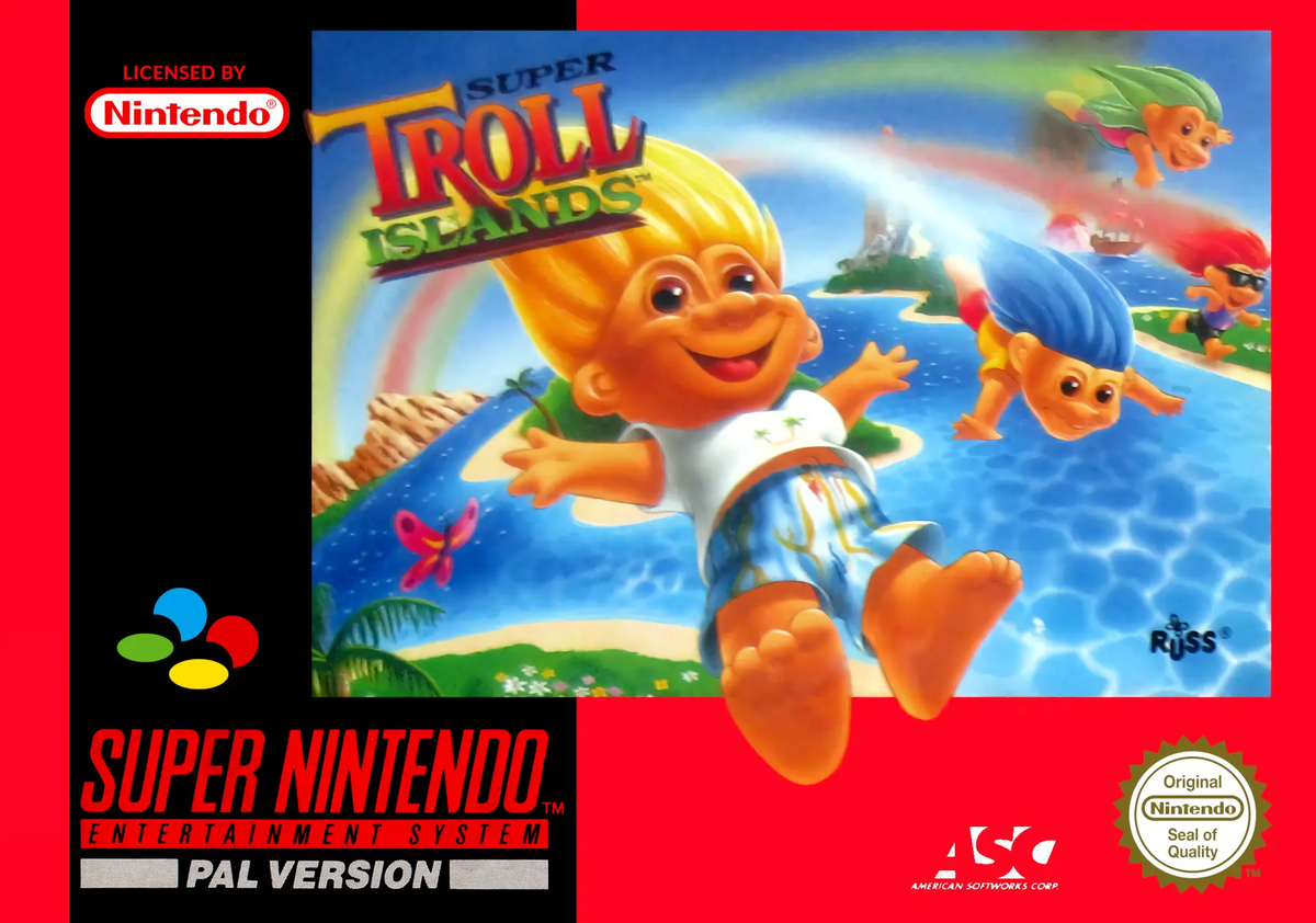 Game | Super Nintendo SNES | Super Troll Islands Physical Video Games Game Nintendo