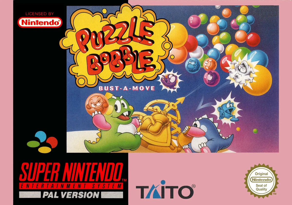 Game | Super Nintendo SNES | Puzzle Bobble Physical Video Games Game Nintendo