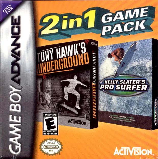 Game | Nintendo Game Boy Advance GBA | Tony Hawk Underground & Kelly Slater's Pro Surfer Physical Video Games Game Nintendo