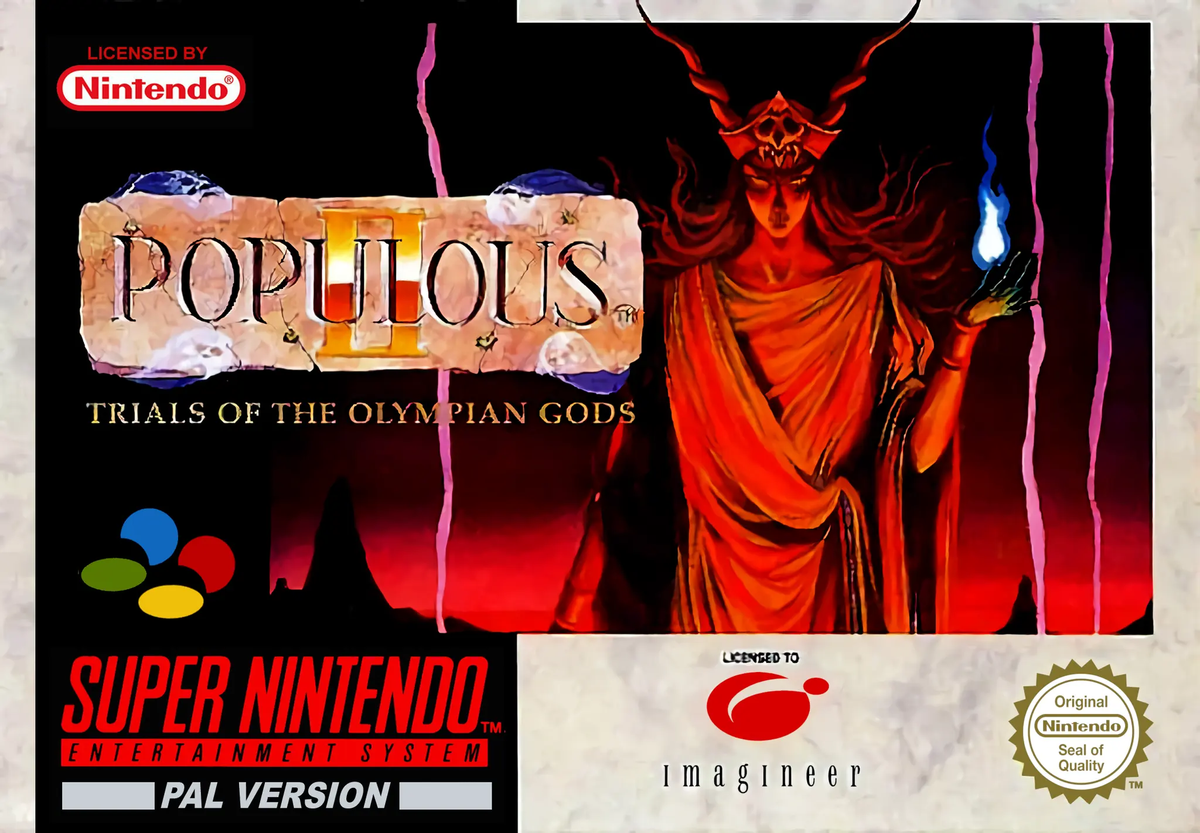 Game | Super Nintendo SNES | Populous II: Trials Of The Olympian Gods Physical Video Games Game Nintendo