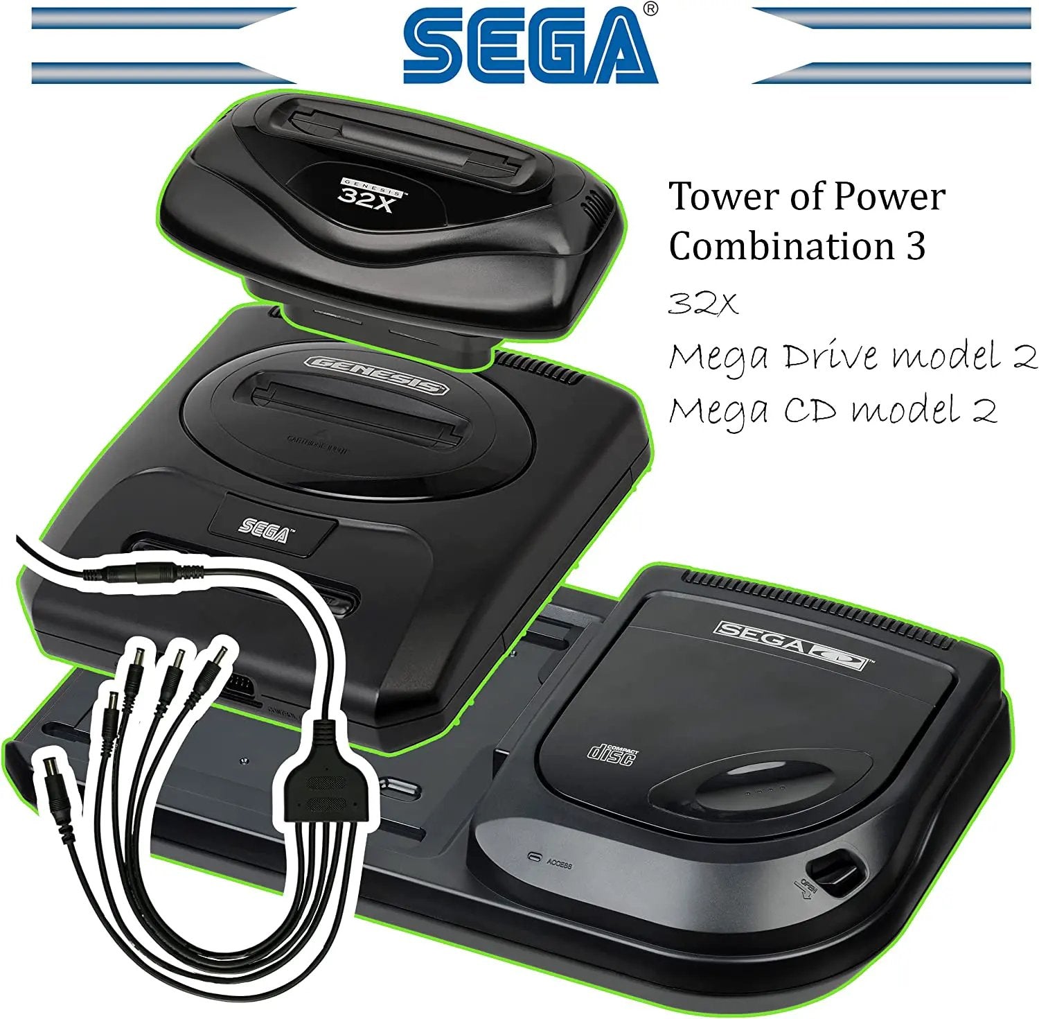 Accessory | Power Supply | Sega Mega Drive CD 32X | Tower Of Power 5 in 1 Adapter Home Game Console Power Supplies Accessory RetroSales.com.au