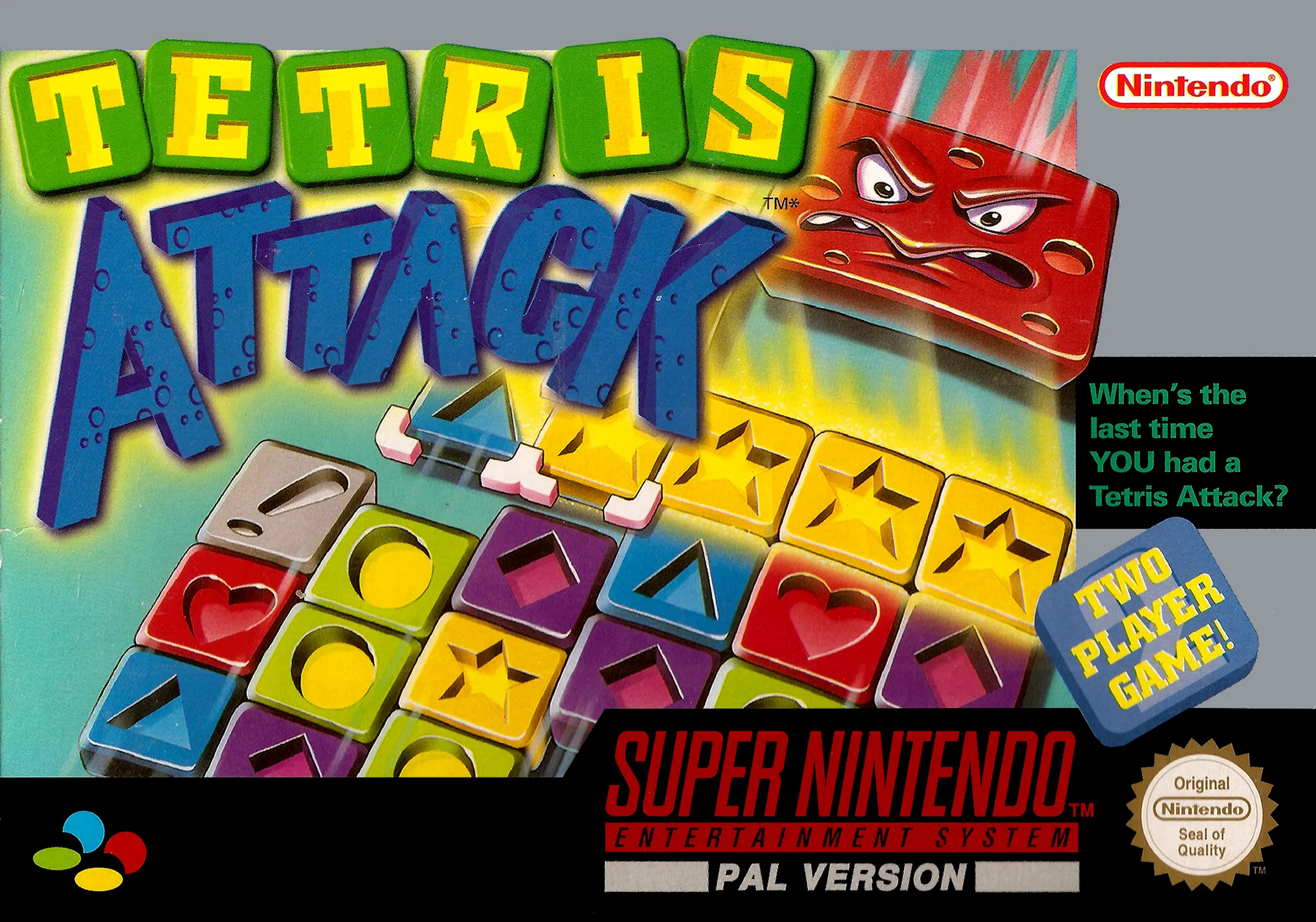 Game | Super Nintendo SNES | Tetris Attack Physical Video Games Game Nintendo
