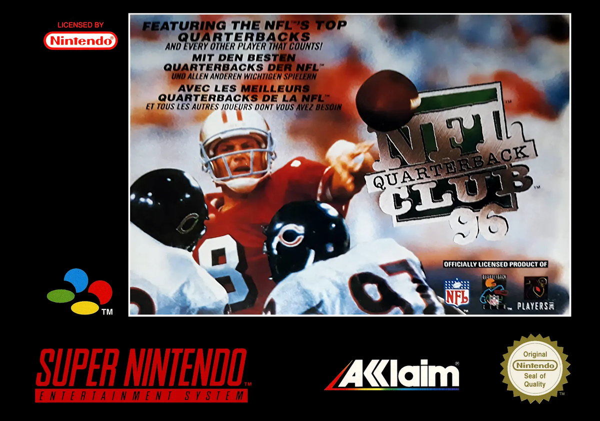 Game | Super Nintendo SNES | NFL Quarterback Club 96 Physical Video Games Game Nintendo